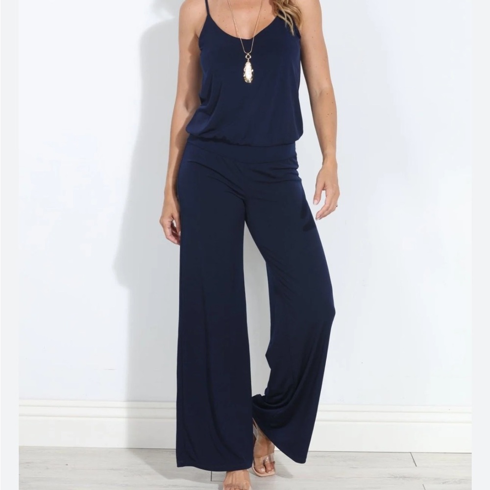 Veronica M Navy Blue Women's Jumpsuit, Medium NWT